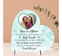 Loving Unique Personalised Best Friend Freestanding Photo Plaque - Friendship Plaque for Besties, For Birthdays or Thank You Gifts (Mint, MDF Wood - Small - 85mm x 80mm)