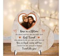 Loving Unique Personalised Best Friend Freestanding Photo Plaque - Friendship Plaque for Besties, For Birthdays or Thank You Gifts (Brown, MDF Wood - Medium - 135mm x 130mm)