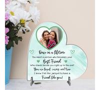 Loving Unique Personalised Best Friend Freestanding Photo Plaque - Friendship Plaque for Besties, For Birthdays or Thank You Gifts (Mint, Acrylic - Small - 85mm x 80mm)
