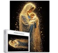 Loving Virgin Mary 1000 Piece Jigsaw Puzzles for Adults Maria Holding Baby Jesus Colorful DIY Puzzles for Home Decoration Gifts Family Puzzle Perfect for Game Nights 20×27 Inches