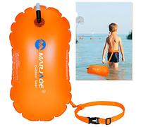 lovingmona Swim Buoy Tow Float Highly Visible Swimming Pull Floats Bubble with Adjustable Waist Belt for Open Water, Water Sports, Swimming Training Racing Orange