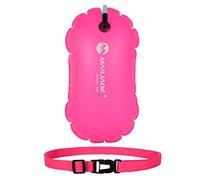 lovingmona Swim Buoy Tow Float Highly Visible Swimming Pull Floats Bubble with Adjustable Waist Belt for Open Water, Water Sports, Swimming Training Racing Red