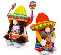 Lovinland Cinco de Mayo Gnomes Decorations for Mexican Taco Tuesday Fiesta Party Table Decorations Faceless Mexican Gnomes Scandinavian Tomte Elf Dwarf Ornaments Summer Home Table Party Decor