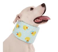 LovinPet Adjustable Dog Recovery Collar for Medium & Large Breeds, Soft Neck Cushion for Lick Prevention, Post-Surgery Comfort & Wound Care, Fits Most Dogs, Ducks with Hats Print,Blue