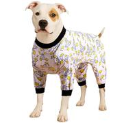 LovinPet Big Dogs Pajamas Clothes, Sleepytime Elephants Print, Pajamas for Pitbulls, Post Surgery Dog Shirt, Wound Care Large Dog Onesies, Lightweight Pullover, L