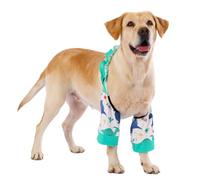 LovinPet Dinosaur Print Front Leg Sleeves for Medium and Large Dogs, Blue White,3XL