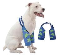 LovinPet Dinosaur Print Front Leg Sleeves for Medium and Large Dogs, Green Blue,XL