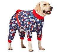 LovinPet Dog Christmas Pajamas Large - Long Sleeve Shirts for Big Dogs Holiday Costume, Lightweight Pullover, A Gnome to FA La in Navy, Large Dog Pjs, Pitbull Clothes, Dog Onsie, Xmas Outfit Large