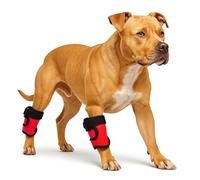 LovinPet Dog Leg Braces, 2 Pack Adjustable Ankle/Hock Wraps for Front & Back Legs, Back Leg Support Brace, Recovery & Mobility Aid, Joint Stability Support, Fits Medium & Large Dogs, Red