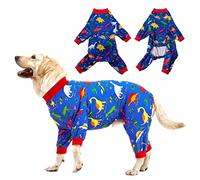 LovinPet Dog Pajamas for Large Dogs, Wound Care, Post Surgery Dog Clothes, Lost World Dinosaurs Print, UV Protection, Pet Anxiety Relief, Pet PJ's, XL