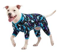 LovinPet Dog Pajamas, Pet Anxiety Relief, Anti-Shedding Dog Pajamas, Lightweight Stretchy Fabric, Whale Hello There White Print, Pitbull Onesie, Pitbull Clothes All Season, 2XL