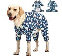 LovinPet Giant Dog Pajamas, Jellyfish And Starfish Deep Sea Print, Lightweight Pullover Large Puppy Pajamas, Large Breed Full Coverage Dog Jammies, Pet Pj's/Medium
