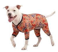 LovinPet Large Breed Dog Pajamas, Lightweight Pullover Full Coverage Dog Pjs, Pitbull Onesie, Happy Horse Coral Print, Pitbull Shirt, Pet Pajamas for Dogs, Pet Pj's, 3XL