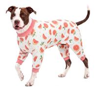 LovinPet Large Dog Pajamas, Soft Four-Leg Dog PJs for Large Breeds, Full-Coverage Jumpsuit for Sleeping and Indoor Wear, Grapefruit Print, L