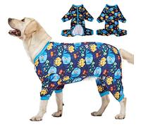 LovinPet Pajamas For Large Dogs/Printed Stretch Jersey Knit Marine Family Prints/Lightweight Pullover Pet Pajamas/Full Coverage Dog Pjs Large Dog Onesie Jumpsuit
