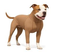 LovinPet UPF 50+ Dog Sun Protection Shirt for Medium and Large Dogs, 4-Way Stretch Nylon, Lightweight Anti-Static Quick-Dry UV Layer, Indoor Shedding Control and Winter Base Layer,Brown,3XL