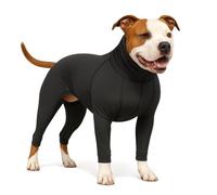 LovinPet UPF 50+ Dog Sun Protection Shirt for Medium and Large Dogs, 4-Way Stretch Nylon, Lightweight Anti-Static Quick-Dry UV Layer, Indoor Shedding Control and Winter Base Layer,Black,L