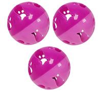 LOVINPUP Cat Ball Toy with Bell Larger Size, Bells Jingle as Balls Roll, 3 Pack, Set of 3 Cat Toys for Small or Large Cats, or Other Animals (Pink - 3 Pack)