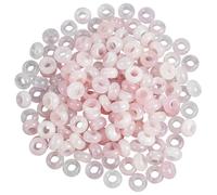 Lovionus89 20 Pcs Rose Quartz Large Hole Loose Stone Rondelle Beads for Crystals and Healing Stones Jewelry Makings
