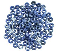 Lovionus89 20 Pcs Sodalite Large Hole Loose Stone Rondelle Beads for Crystals and Healing Stones Jewelry Makings