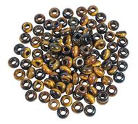 Lovionus89 20 Pcs Tiger's Eye Large Hole Loose Stone Rondelle Beads for Crystals and Healing Stones Jewelry Makings
