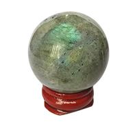 Lovionus89 40mm Energy Stone Crystal Ball with Wood Stand - Divination Sphere for Chakra Healing Home Office Decor Meditation Semi-precious Ball, Moonstone