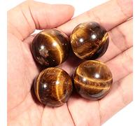 Lovionus89 4Pcs Healing Crystal Ball Divination Sphere, 25mm Hand Carved Gemstone Home Decoration Small Fengshui Balls,Tiger's Eye