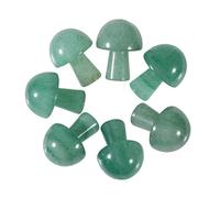 Lovionus89 7Pcs Crystal Mushroom Sculpture Stone Statue Figurine, Hand Carved Gemstone Mushrooms Crafts Healing Chakra Decor, Green Aventurine