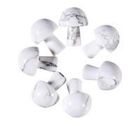 Lovionus89 7Pcs Crystal Mushroom Sculpture Stone Statue Figurine, Hand Carved Gemstone Mushrooms Crafts Healing Chakra Decor, White Howlite Turquoise