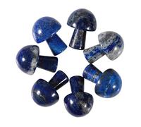 Lovionus89 7Pcs Crystal Mushroom Sculpture Stone Statue Figurine, Hand Carved Gemstone Mushrooms Crafts Healing Chakra Decor, Lapis Lazuli