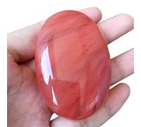 Lovionus89 Cherry Quartz Polished Stones, Synthesis Oval Palm Pocket Healing Crystal Massage Spa Energy Stone