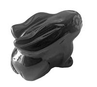 Lovionus89 Crystal Decor Rabbit Sculpture, 2 Inches Natural Pocket Carved Crystals and Healing Stones Statue Collectibles, Black Obsidian