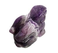Lovionus89 Crystal Decor Rabbit Sculpture, 2 Inches Natural Pocket Carved Crystals and Healing Stones Statue Collectibles, Amethyst