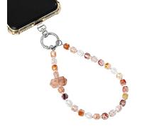 Lovionus89 Crystal Phone Charm Hexagonal Prism - Pearl Wrist Lanyard for iPhone and Bag, Handmade Phone Accessory for Women, 27cm, Resin, No Gemstone