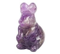 Lovionus89 Crystal Rabbit Sculpture, 1.5 Inch Bunny Figurine Statue Gemstone Animal for Home Décor or Collectibles, Amethyst