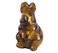 Lovionus89 Crystal Rabbit Sculpture, 1.5 Inch Bunny Figurine Statue Gemstone Animal for Home Décor or Collectibles, Tiger's Eye