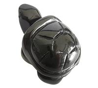 Lovionus89 Hand Carved Stone Crystal Turtle, 40mm Small Turtle Animal Figure Bag Statue Sculpture, Black Obsidian