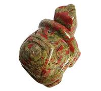 Lovionus89 Healing Crystal Turtle Statue, 2 Inches Pocket Stone Tortoise Figurines Handcarved Gemstone Sculpture, Unakite