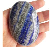 Lovionus89 Lapis Lazuli 60mm Crystal Palm Stone - Polished Semi-Precious Worry Stone for Anxiety Relief, Meditation, Stress, Healing Crystals