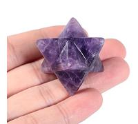 Lovionus89 Natural Amethyst Merkaba Crystal Protection Sacred Meditation Energy Generator Healing Chakra Six-pointed Star 1 Inch