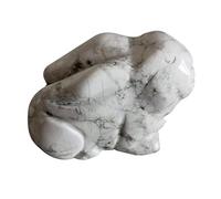 Lovionus89 Natural Crystal Rabbit Figurine - Hand Carved Healing Crystal Statue | Easter Gift, Chakra Stone Ornament & Crystal Collectible, White Howlite Turquoise