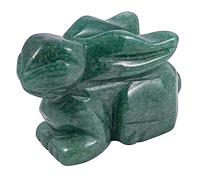 Lovionus89 Natural Crystal Rabbit Figurine - Hand Carved Healing Crystal Statue | Easter Gift, Chakra Stone Ornament & Crystal Collectible, Green Aventurine