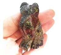 Lovionus89 Natural Dragon Bloodstone Cat Crystals Stones Statue, 5cm Pocket Carved Figurines Collectibles Room Decor
