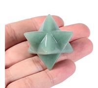 Lovionus89 Natural Green Aventurine Merkaba Crystal Protection Sacred Meditation Energy Generator Healing Chakra Six-pointed Star 1 Inch
