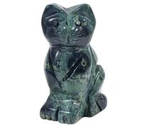 Lovionus89 Natural Kambaba Jasper Cat Crystals Stones Statue, 5cm Pocket Carved Figurines Collectibles Room Decor