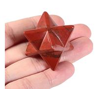 Lovionus89 Natural Red Jasper Merkaba Crystal Protection Sacred Meditation Energy Generator Healing Chakra Six-pointed Star 1 Inch
