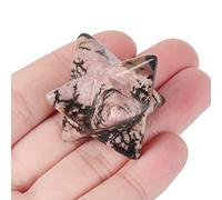 Lovionus89 Natural Rhodonite Merkaba Crystal Protection Sacred Meditation Energy Generator Healing Chakra Six-pointed Star 1 Inch
