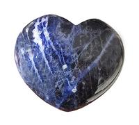 Lovionus89 Natural Sodalite Healing Heart Shape Crystal Stone, Polished Semi-Precious Stone for Love, Wellness Positive Energy | Reiki Chakra Meditation (1.8 Inch)