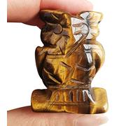 Lovionus89 Natural Tiger's Eye Owl Bird Statue, Hand Carved Healing Crystal Animal Figurines Home Decoration 1.5 inches