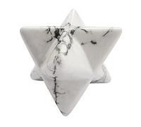 Lovionus89 Natural White Howlite Turquoise Merkaba Crystal Protection Sacred Meditation Energy Generator Healing Chakra Six-pointed Star 1 Inch